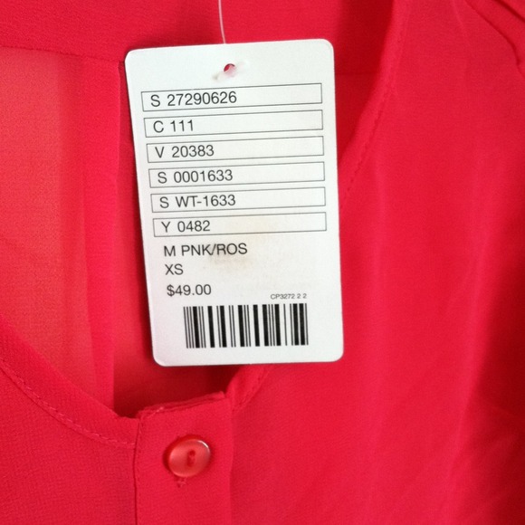 Sheer High-Low Pins And Needles Blouse - Picture 3 of 4