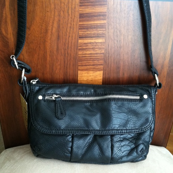 Black Leather Crossbody Bag
