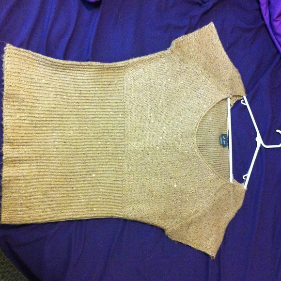 Gold sparkle sweater top - Picture 1 of 3