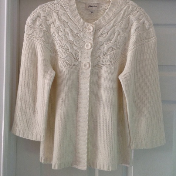 SOLD..    St John's Bay ivory sweater, size xl