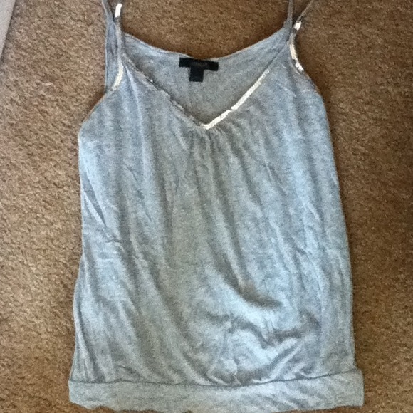 Gray tank top w/silver sequins