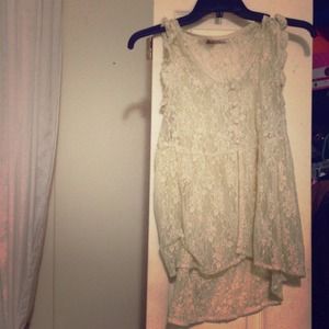 Off whit see through dressy shirt