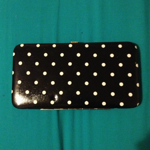 polka dot clutch wallet