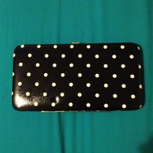 polka dot clutch wallet