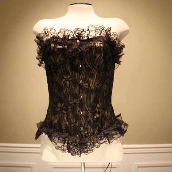 Gold and black corset