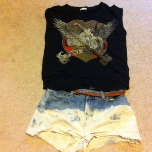 Motorcycle chick sleeveless top
