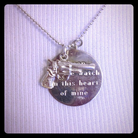 Accessories - ! Reserved ! Necklace with gun and quote