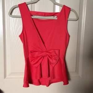 Salmon Peplum Top