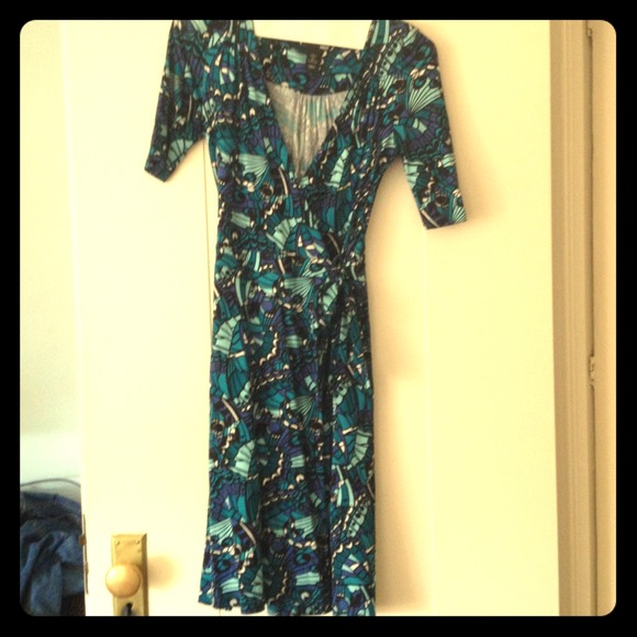 Wrap dress with Pucci-esque print
