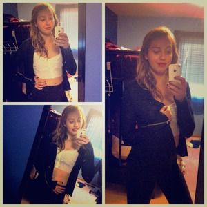 Zip detail cardigan in navy blue by Sparkle & Fade