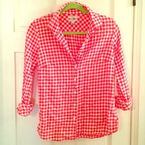 🎉Host pick🎉 J. Crew gingham flannel shirt