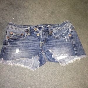 Denim cut off shorts