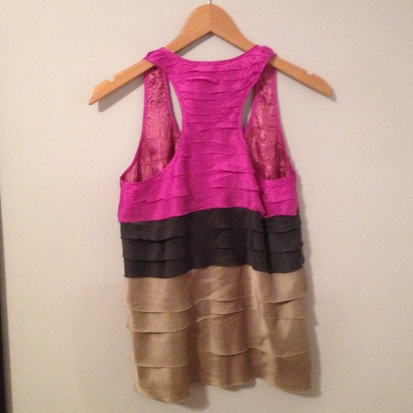 ❌SOLD❌Aryn K Multi Purple Silk Top Sz S - Picture 2 of 4