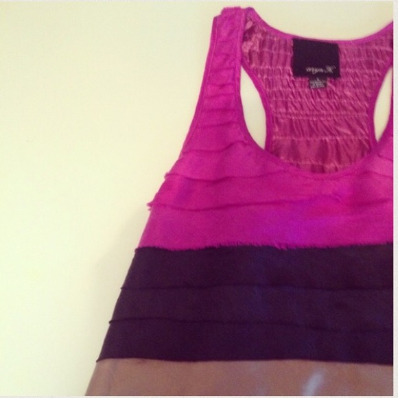 ❌SOLD❌Aryn K Multi Purple Silk Top Sz S - Picture 4 of 4