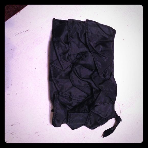 31 black ruffle clutch/wristlet