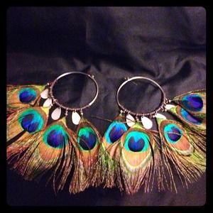 Peacock earrings too cute
