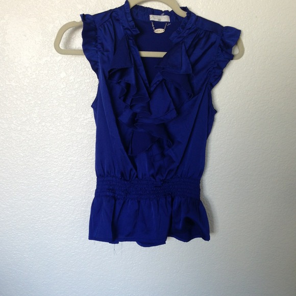 Blue ruffle top