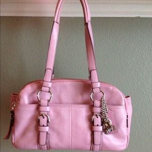 Italian Nappa Pink Leather Coach Tote