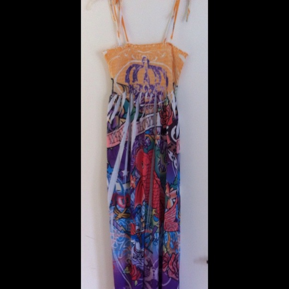 Ed Hardy Maxi Dress, Lg (Never Worn)