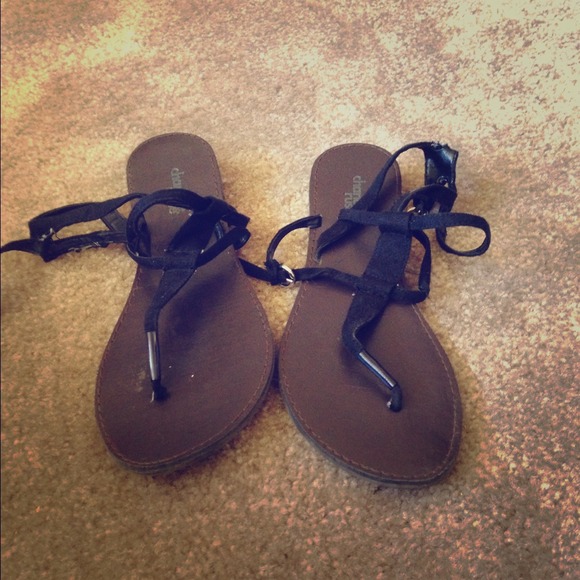 Black strap sandals