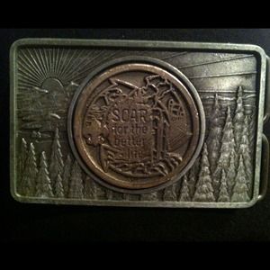 💥sold! Bundle .Awesome buckle with Eco message