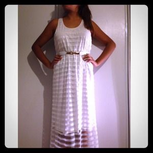 White Stripped Maxi Dress