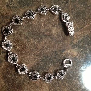 Heart shaped black onyx bracelet.