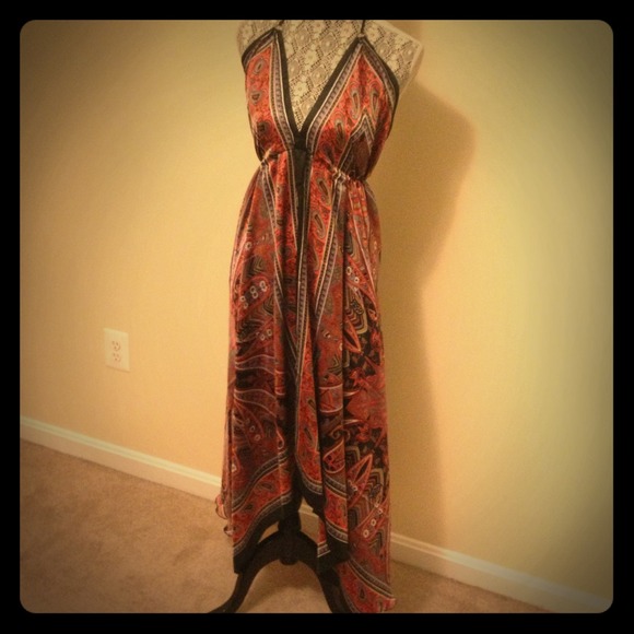 Gorgeous Silk Handkerchief Maxi Dress