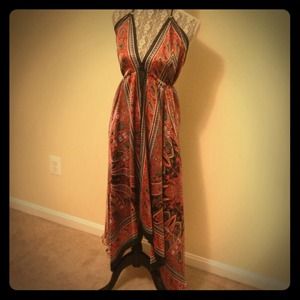 Gorgeous Silk Handkerchief Maxi Dress