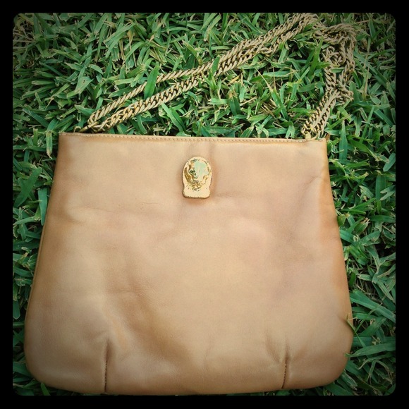 VTG 70s Ruth Saltz Lion Head Cougar Brown Leather