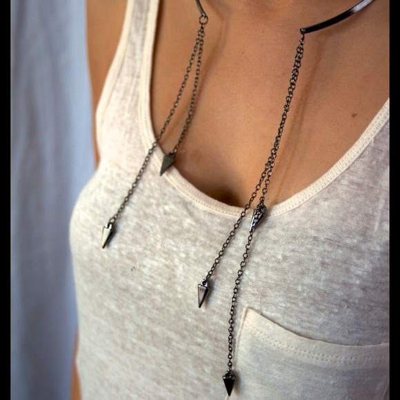 ❌SOLD❌🔥The CHECK ME OUT necklace🔥GUN METAL - Picture 2 of 4