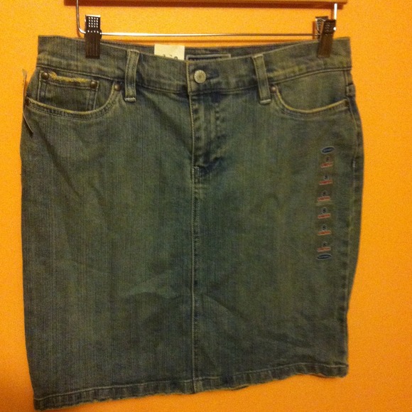 Denim pencil skirt