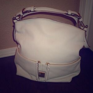 Dooney & Bourke white tote purse Calf Zipper Sac