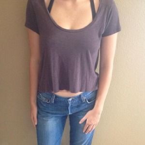 😍SOLD😍 Brown Crop Top