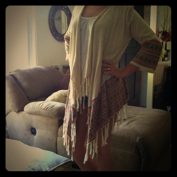 Red, black, and tan tribal cardigan