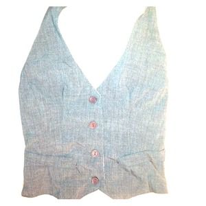 Grey/metallic halter vest