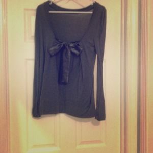 Army green long sleeve backless top