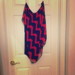 Short one sleeve cocktail dress