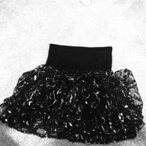 Black and sparkle ruffle skirt!