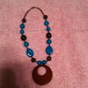 Adorable wood and bead necklace