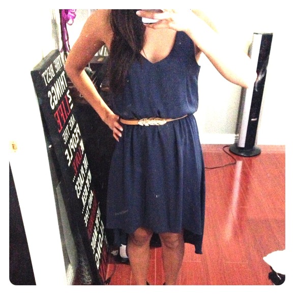 Brand new navy blue high-low dress