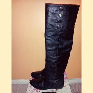 Black Chinese laundry over the knee boots
