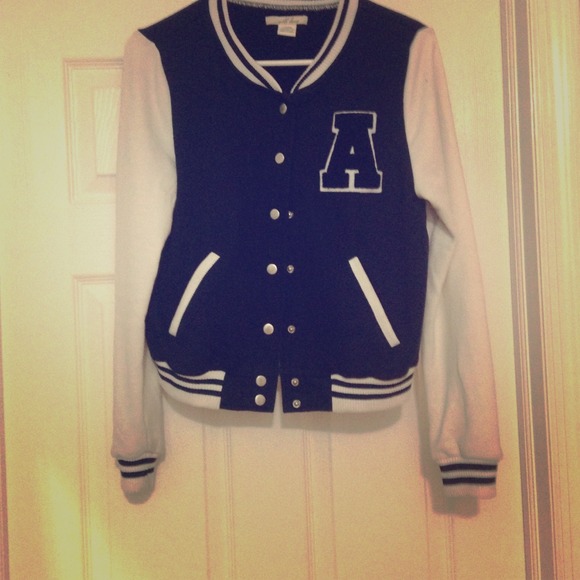 Cute letterman button up sweater