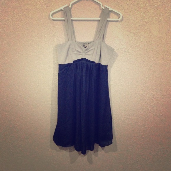 Cute gray/navy blue cocktail dress