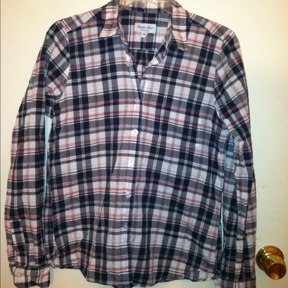 SOLD Steven Alan Reverse Seam Shirt Sz.M Plaid - Picture 2 of 4