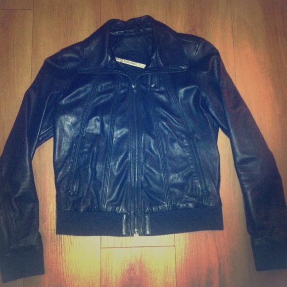 Diesel Black Leather Jacket Size S