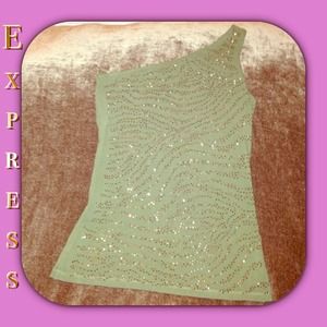 🎉SALE🎉Express One Shoulder Green Tank