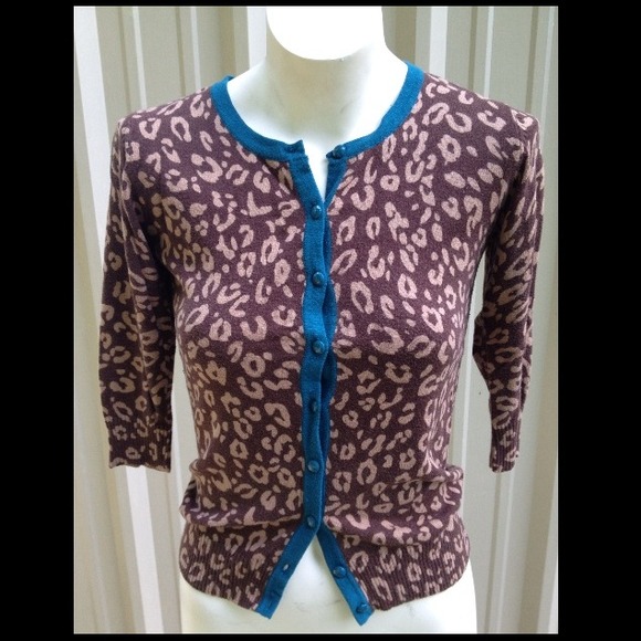 SOLD Merona Cheetah print Cardigan 3/4 Sleeves
