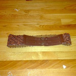 Brown Leather braided belt