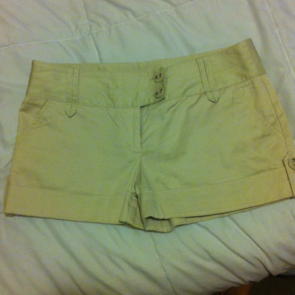 Tan high waste shorts